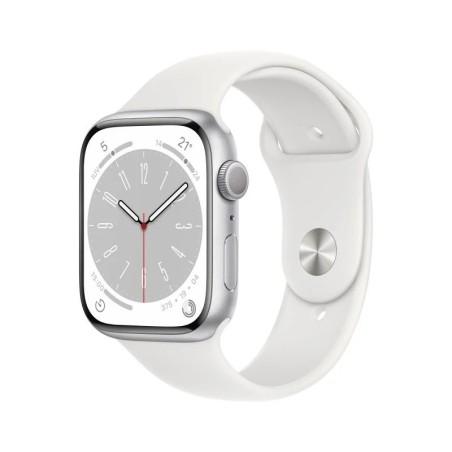 Apple Watch Series 8  GPS  45mm  Caixa de Alumínio Prateado  Correia Desportiva Branca