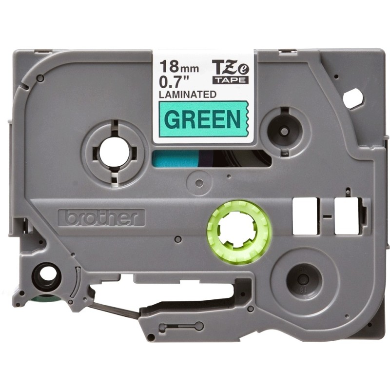 Fita Original Brother TZe741 Laminada Texto Preto em Fundo Verde 18mm x 8 metros Fita Original Brother TZe741 Laminada Texto Preto em Fundo Verde 18mm x 8 metros