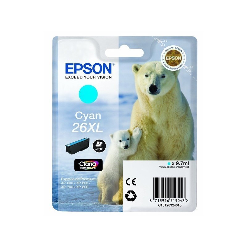 Tinteiro Original Epson nº26 XL Alta Capacidade Azul Tinteiro Original Epson nº26 XL Alta Capacidade Azul