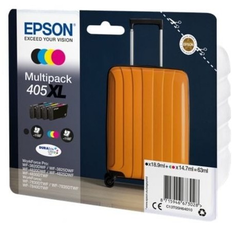 Tinteiro Original Multipack Epson nº405 XL Alta Capacidade Preto Azul Amarelo Magenta